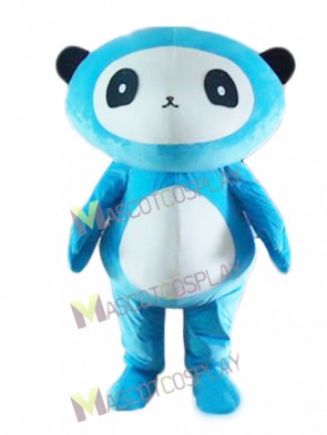 Cartoon Blue Panda Bear Mascot Costume 