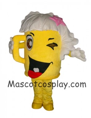 Custom Made Mascot Costume Yellow Cartoon Cup Glass Beer Bottle Walking Doll Mascot Costumes