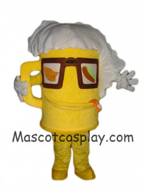 Yellow Cartoon Cup Glass Beer Bottle Mascot Costume Doll with Glasses Mascot Costumes