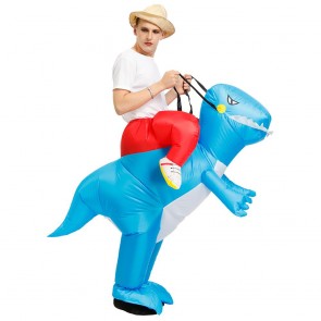 Dinosaur Ride on Inflatable Costume Blow up Costume for Adult/Child Blue