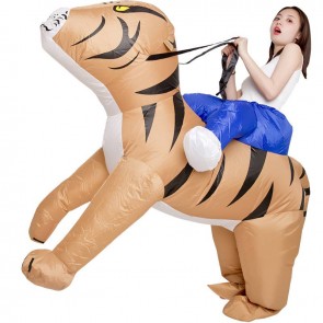 Tiger Carry Me Ride on Inflatable Costume Halloween Xmas Costume for Adult