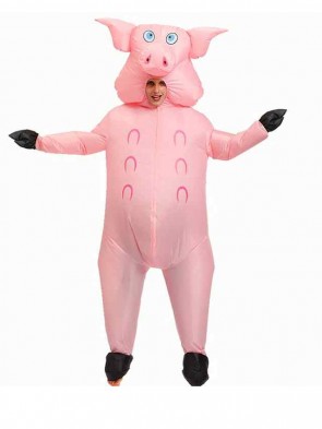 Pink Pig Inflatable Halloween Christmas Holiday Blow Up Costumes for Adults