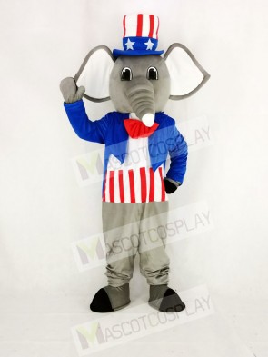 Realistic Patriotic Elephant Mascot Costume Cartoon