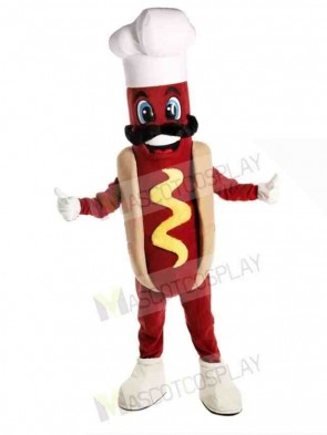 Chef Hot Dog Mascot Costume 