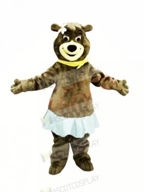 Female Bear with Blue Skirt Mascot Costumes Animal