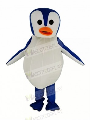 Blue and White Penguin with Orange Mouth Mascot Costume