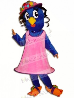 Blue Bird with Pink Dress Mascot Costumes Animal