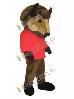 Bud the Buffalo Mascot Costume in Red Shirt