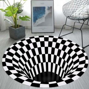Carpet Floor Mat Area Rugs - 3D Home Carpet Black White Stereo Vision Mat Living Room Doormat - Type G