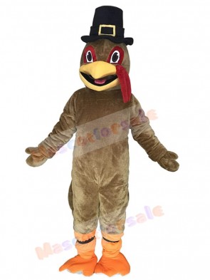 Light Brown Thanksgiving Turkey Mascot Costume with Hat