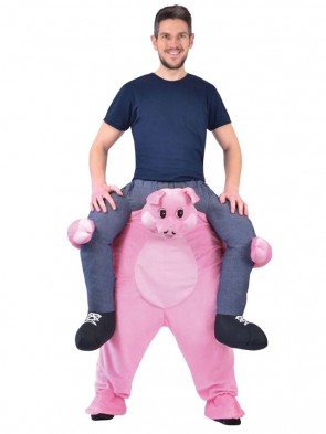 Piggy Back Pink Pig Carry Me Ride on Hog Mascot Costumes Halloween