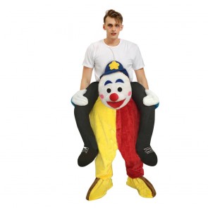 Clown with Blue Eyebrow Carry me Ride on Halloween Christmas Costume for Adult 