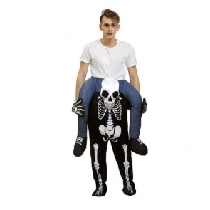 Ghost Skeleton Carry me Ride on Halloween Christmas Costume for Adult