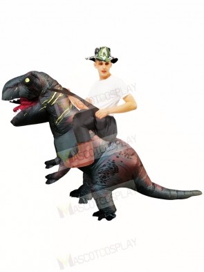 Gray Tyrannosaurus T-Rex Inflatable Carry Me Ride On Costume