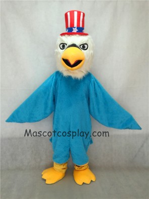 Blue Patriotic Eagle Mascot Costume with Hat 