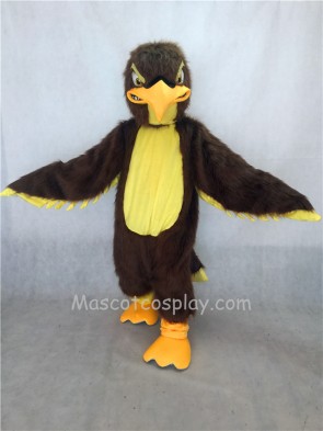 Long Hair Brown and Yellow Fierce Falcon Mascot Costume