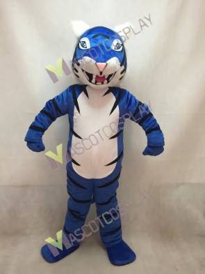 Custom Color Royal Blue Bengal Tiger Mascot Costume 