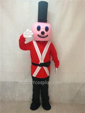 Royal Soldier Adult Mascot Costume with a Black Hat