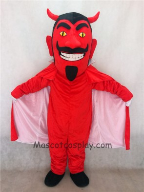 Realistic Halloween Party Costume Red Devil Mascot Costume with Cloak