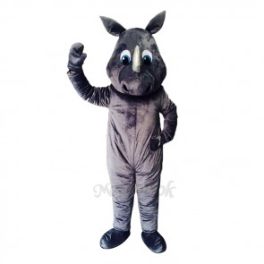 New Gray Happy Rhino Costume Mascot