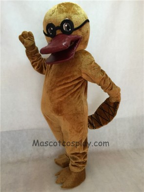 Cartoon Platypus with Glasses Mascot Costume 