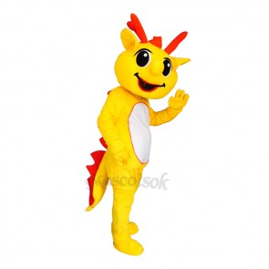 High Quality Dragon with White Belly Cute Mascot Costume Adult Party Carnival Halloween Christmas Mascot 