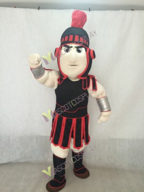 Spartan Trojan Knight Sparty Mascot Costume with Black Armour