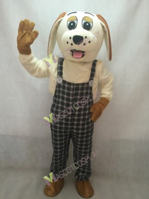 Lucky Dog with Brown Ears Mascot Adult Costume