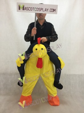 Carry Me Yellow Chicken Chick Piggy Back Mascot Costume Ride On Me Fancy Dress