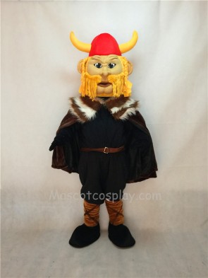 Cute Thor the Giant Viking Mascot Costume with Red Hemlet