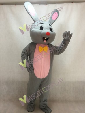 Easter Grey Bunny Rabbit Hare Mascot Costume