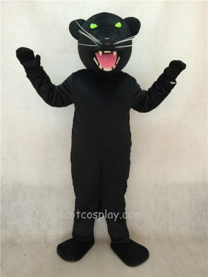 Black Pantera Panther Mascot Costume with Green Eyes