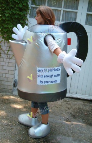 Silver Kettle Mascot Costume