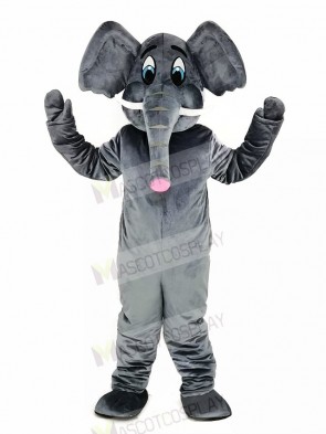 Gray Elephant Adult Mascot Costume Cartoon