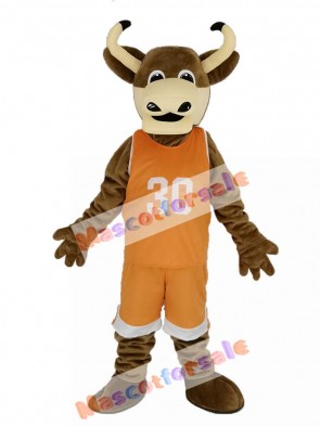 Texas Longhorns Bull in Orange Sportswear Mascot Costume Animal