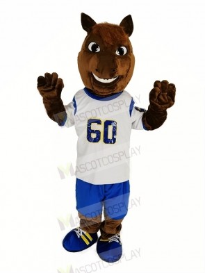 Brown Horse Race with Sport Shirt Mascot Costume