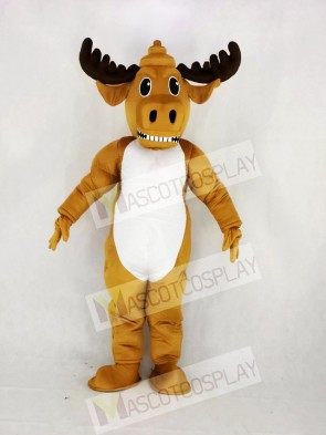 Strong Power Muscly Moose Mascot Costume Cartoon
