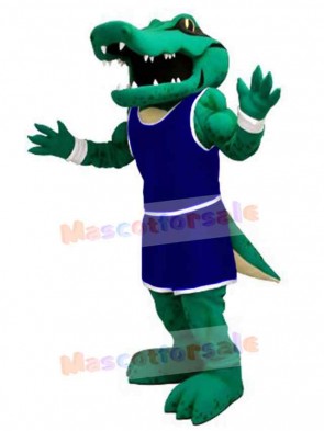 Power Alligator with Navy Blue Uniform Mascot Costume Animal