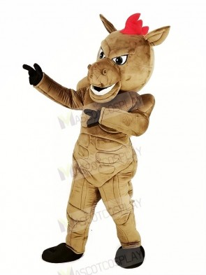 Brown Muscle Power Horse Mascot Costume Animal