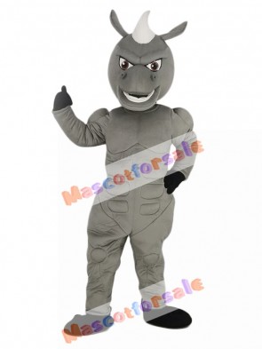 Power Muscles Gray Horse Mascot Costume