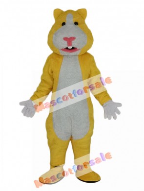 Yellow and White Hamster Mascot Costume