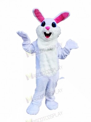 Cute White Easter Bunny Mascot Costumes Cartoon