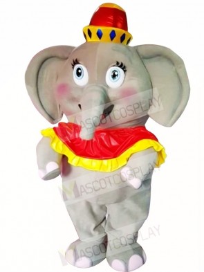 Big Elephant With Red Hat Mascot Costumes Cartoon