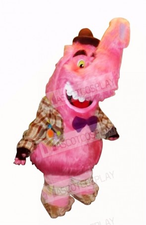 Pink Male Elephant Mascot Costume Cartoon