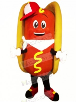 Happy Hot Dog Mascot Costume Cartoon