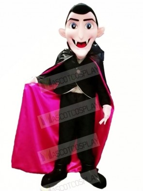 Dracula Vampire with Blue Eyes Mascot Costume Cartoon