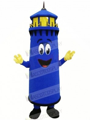 Funny Blue Lighthouse Mascot Costume Cartoon