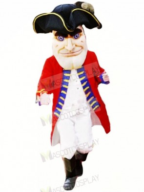 High Quality Patriot with Red Coat Mascot Costume People	