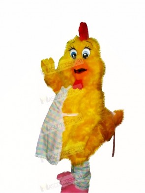 Cute Chick with Apron Mascot Costume Cartoon