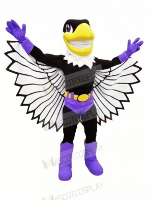 Purple Bird with Wings Mascot Costume Cartoon